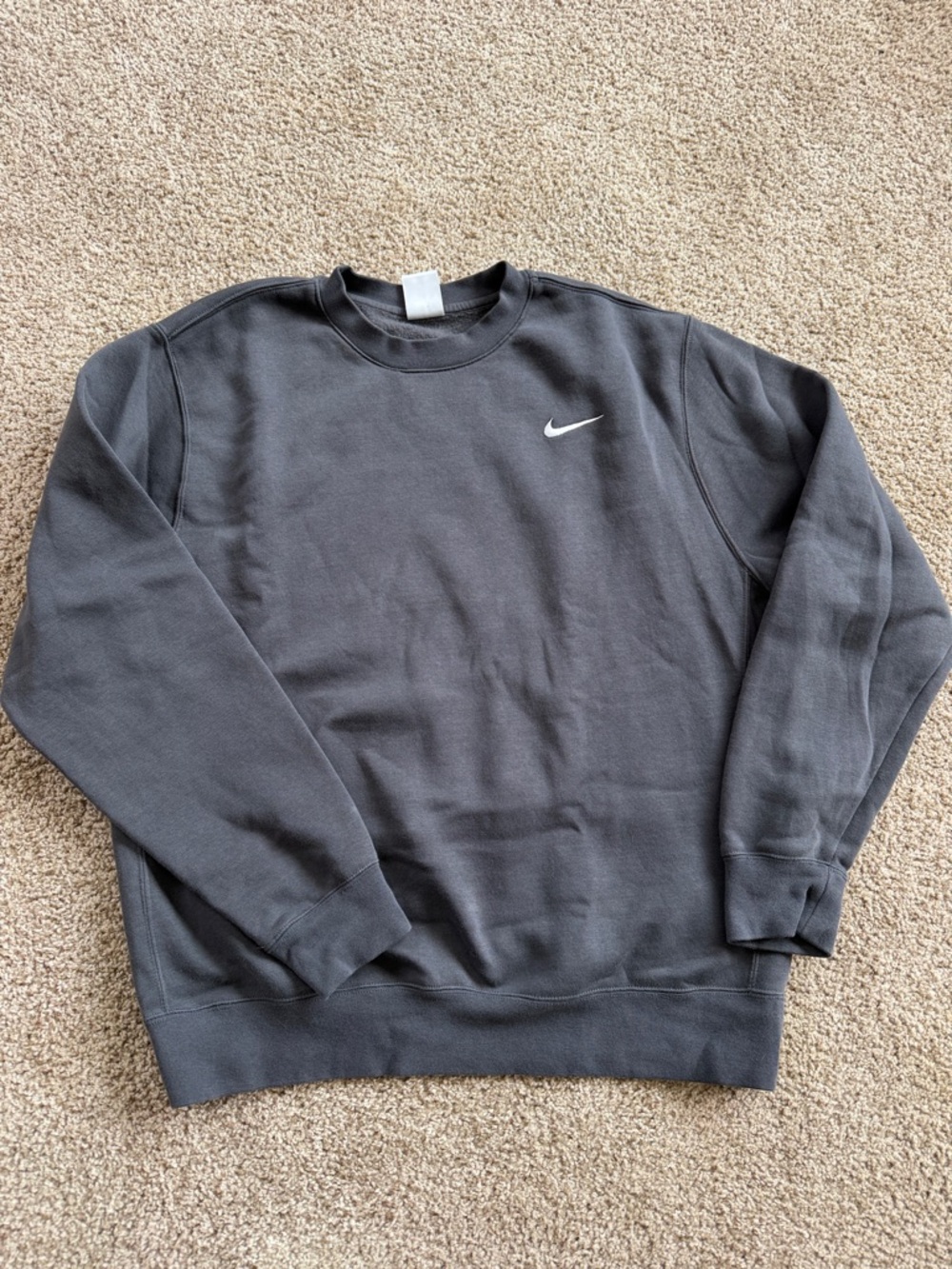 Nike Gray Crewneck Sweatshirt with White Swoosh